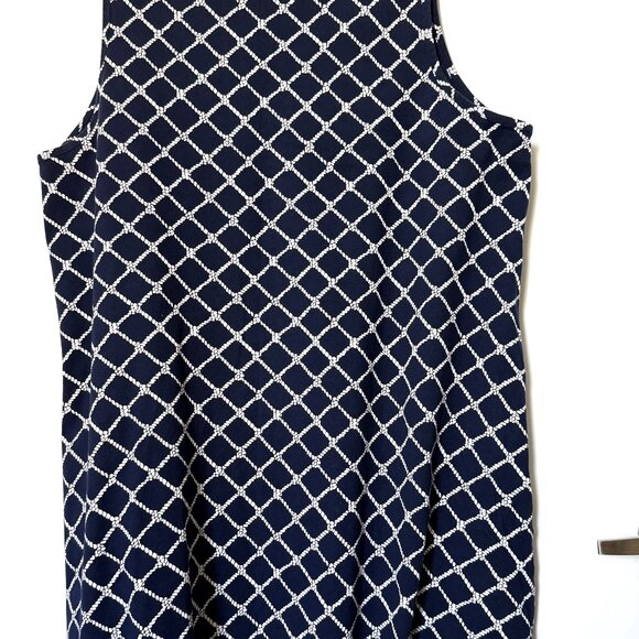 Lands' End Dress Women's Cotton Dark Blue/White Sleeveless Size XL - Picture 7 of 14